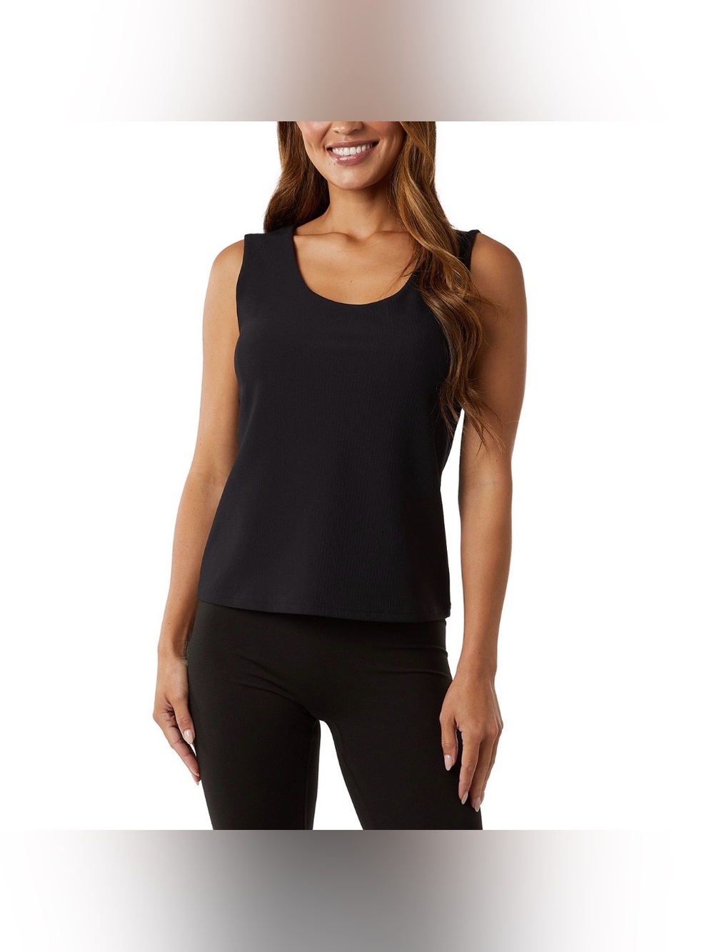 NWT 32 Degrees Sleeveless Black Scoop Neck Tank Top size S